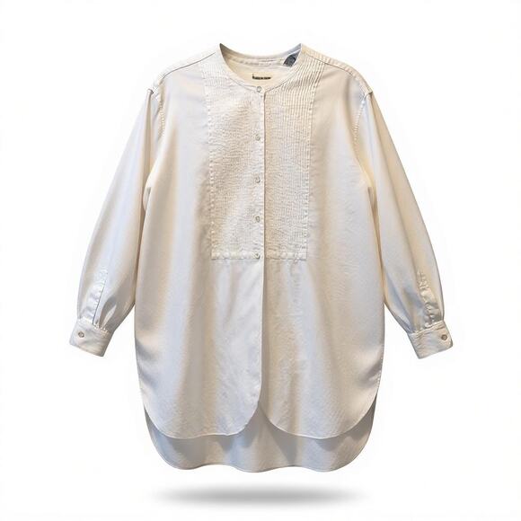 Vintage Banana Republic Pintuck Bib Blouse Made in Hong Kong – Size M Old Money - Picture 1 of 8